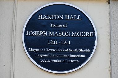(LtR) Councillor Judith Taylor is pictured with the Mayor and Mayoress, Barbara Compton and Jean Stokes, as the blue plaque to Joseph Mason Moore is unveiled in Harton Village.